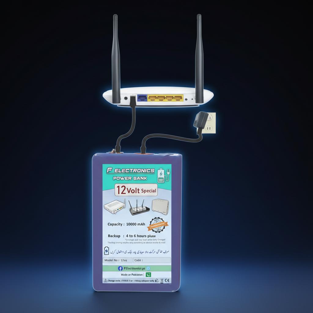 DWSS WiFi Router Power Bank – 12V UPS with 10 Hours Backup